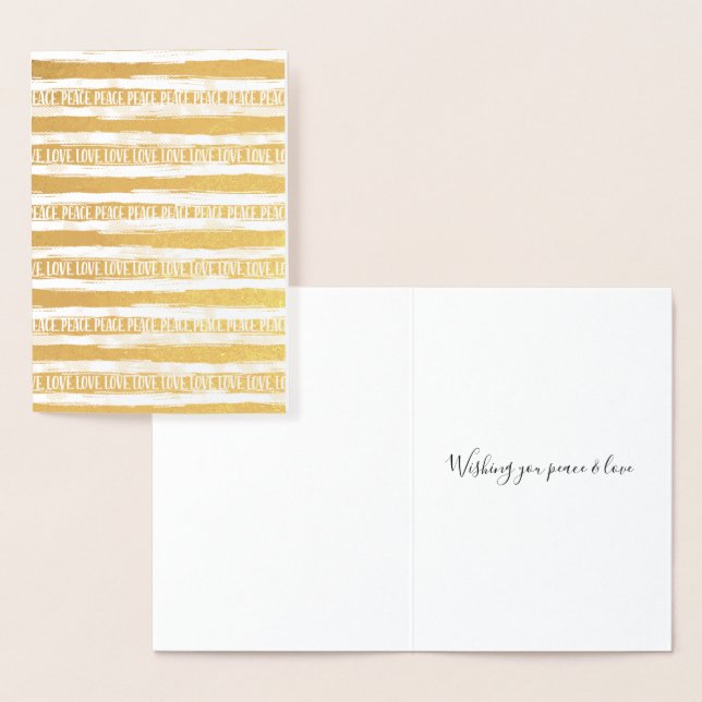 Love Peace Inspirational Stripes Foil Card (Display)