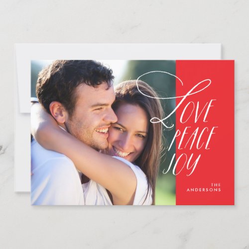 Love Peace Joy Big Lettering Holiday Photo Card