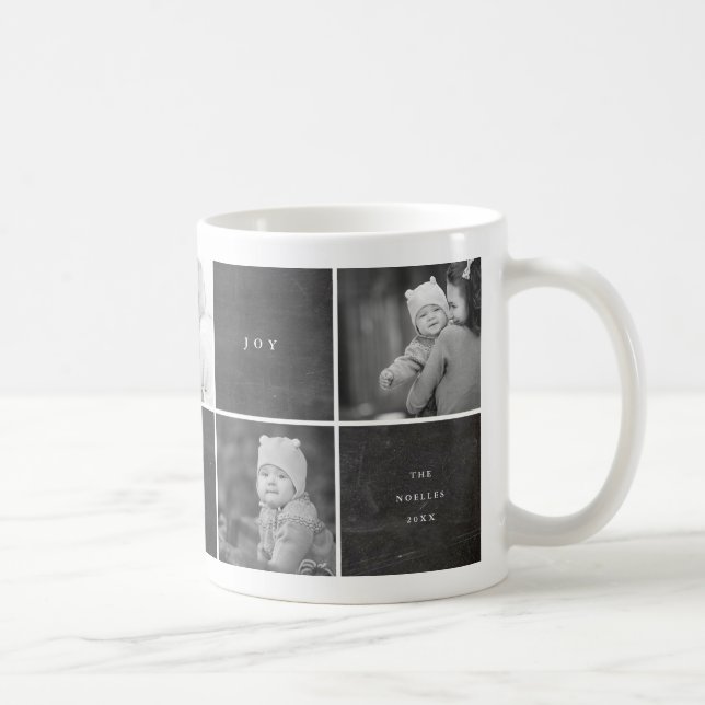 Love Peace Joy Blocks Photo Collage Holiday Mug (Right)