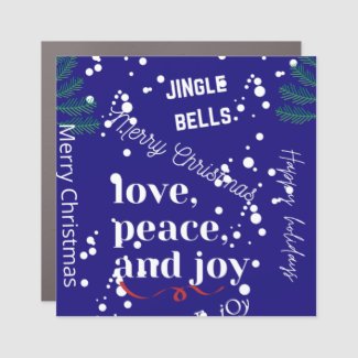 Love, Peace, Joy Car Magnet