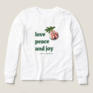 Love Peace Joy Christmas Casual Kids Forest Green Tri-Blend Shirts
