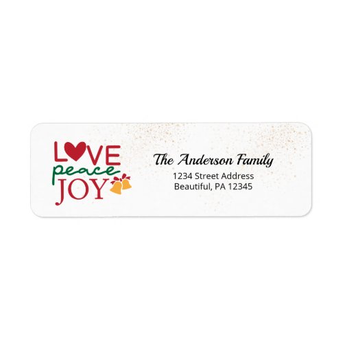 Love Peace Joy Christmas Label