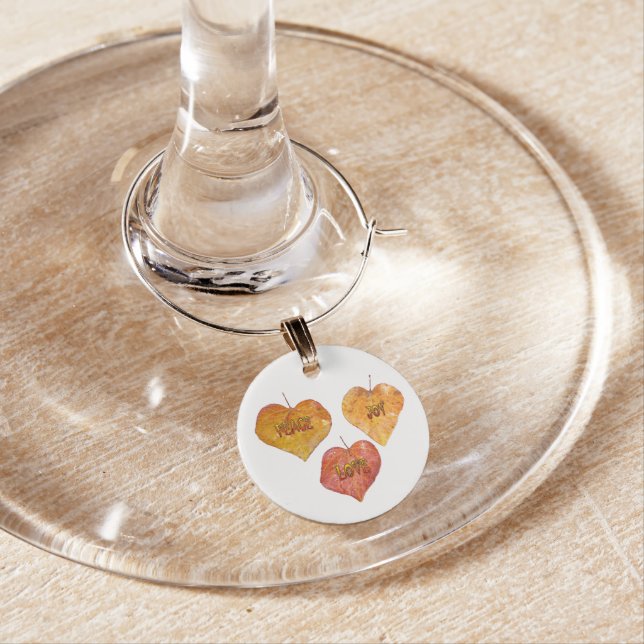 LOVE, PEACE, JOY Customizable Single Wine Charm (In Situ)