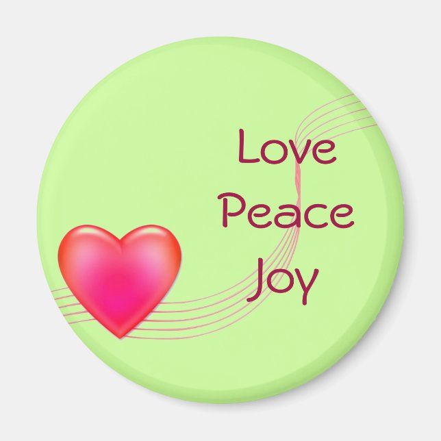 Love Peace Joy Fridge Magnet (Front)
