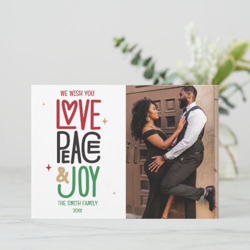 Love Peace  Joy From Your Family  Holiday Card