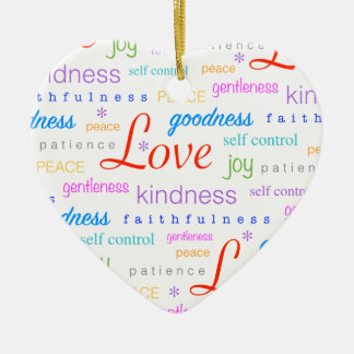 Love PEACE Joy Fruit of the Spirit Colorful Ceramic Ornament