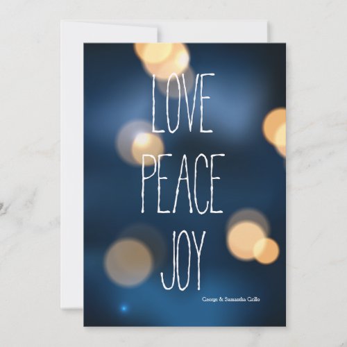 Love Peace Joy Holiday Card