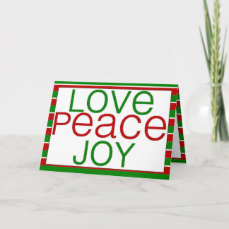 love, peace, joy holiday card