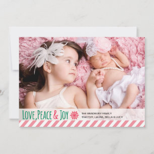Love Peace Joy Holiday Photo Greeting Card