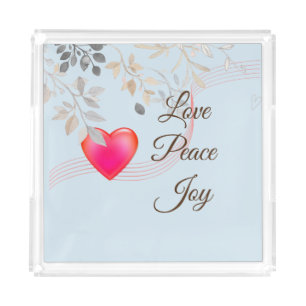 Love Peace Joy II Acrylic Tray