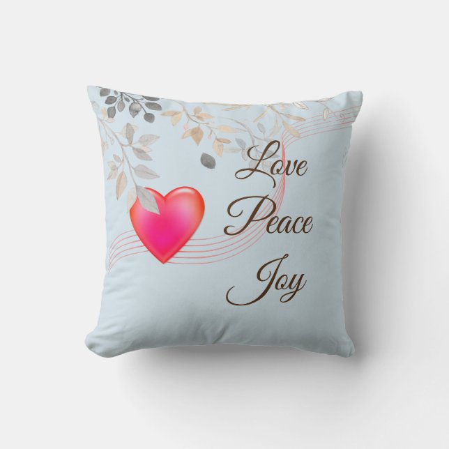 Love Peace Joy II Throw Pillow (Front)