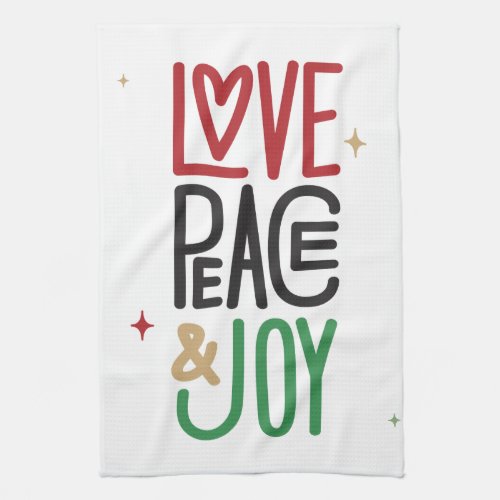 Love Peace  Joy Kitchen Towel