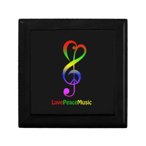 Love peace music hippie treble clef gift box