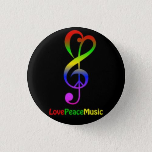 Love Peace Music Round Button