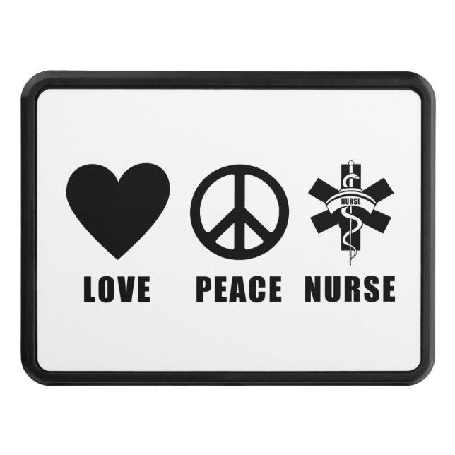 Love Peace Nurse Hitch Cover (Front)