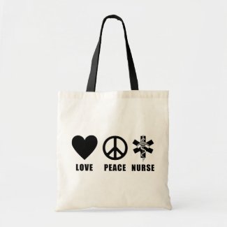 Love Peace Nurse Unique Bags and Gifts