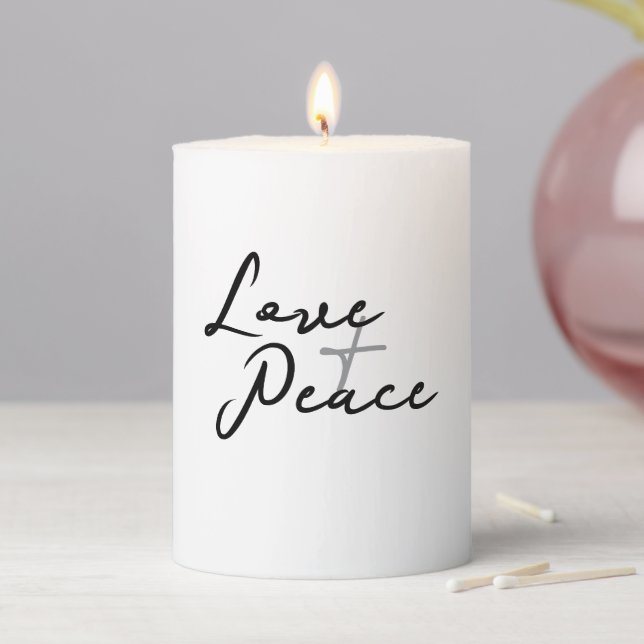 Love & Peace Pillar Candle (In Situ)