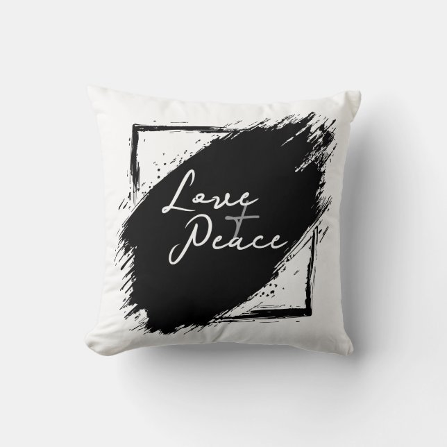 Love & Peace poster & Prints Throw Pillow (Front)