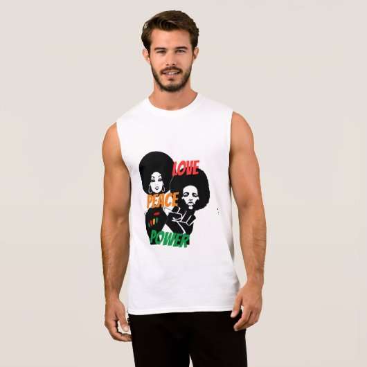 love peace power tank top (Front Full)
