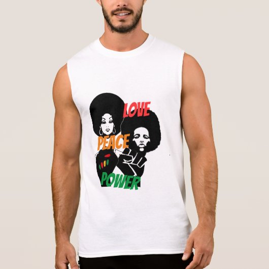 love peace power tank top (Front)