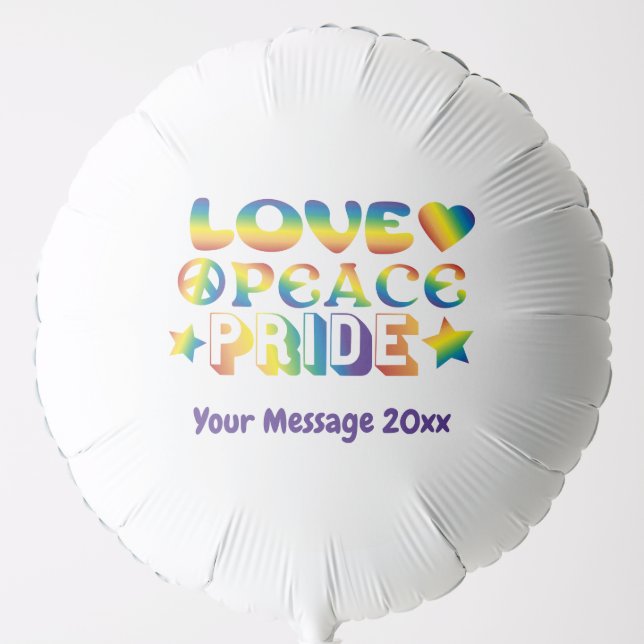 Love Peace Pride Balloon (Front)