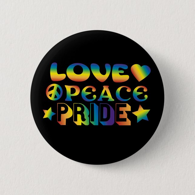 Love Peace Pride Button (Front)