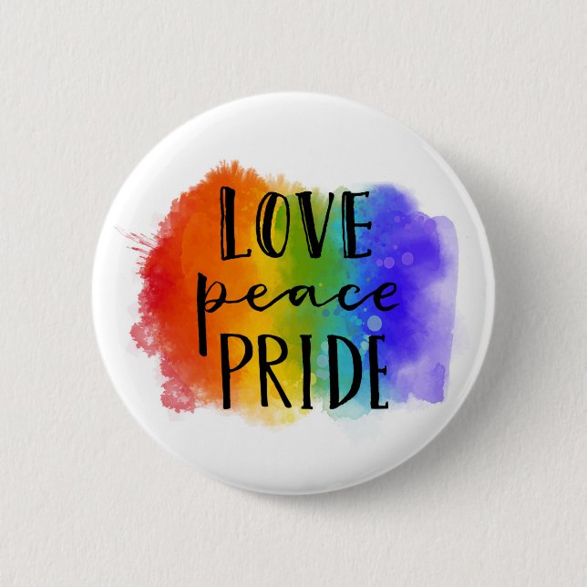 Love Peace Pride Button (Front)