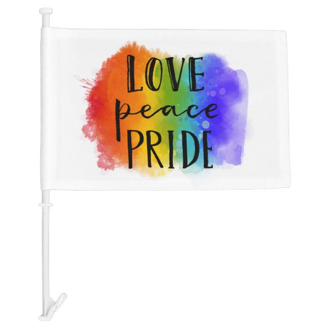 Love Peace Pride Car Flag (Front)