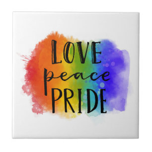 Love Peace Pride Ceramic Tile