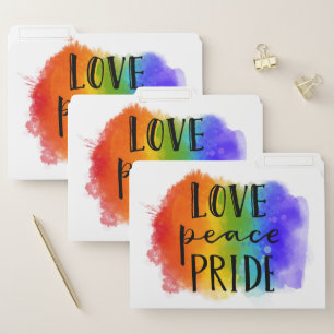 Love Peace Pride File Folder