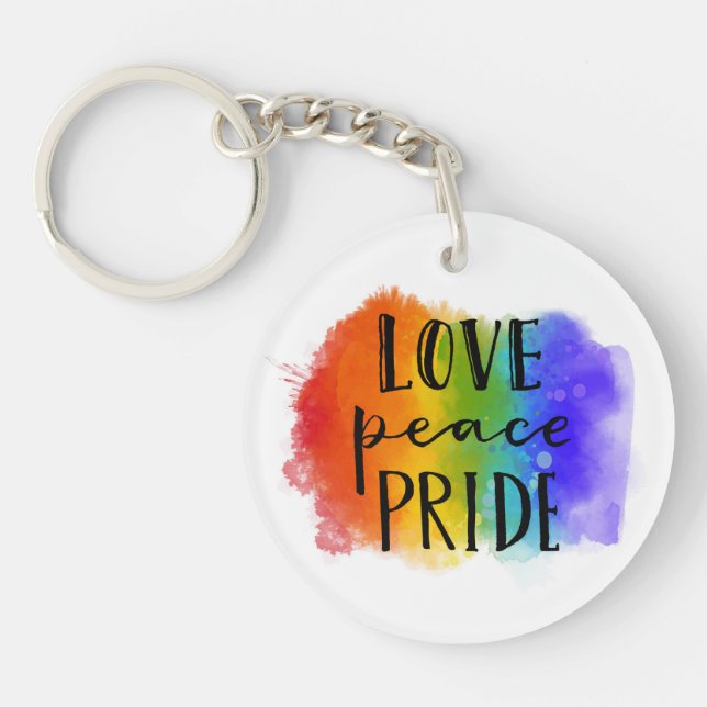 Love Peace Pride Keychain (Front)