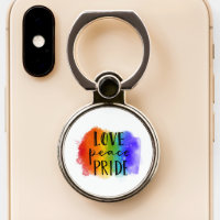Love Peace Pride Phone Ring Stand
