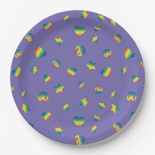 Love Peace Pride Rainbow Paper Plates