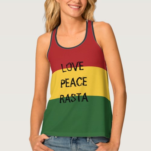 Love Peace Rasta Colors Hippie Top