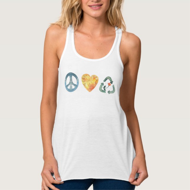 Love Peace Recycle Tank Top (Front)