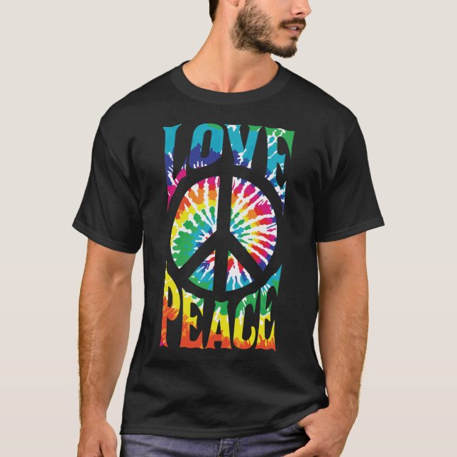 Love-Peace-Retro-70s-Floral T-Shirt (Front)