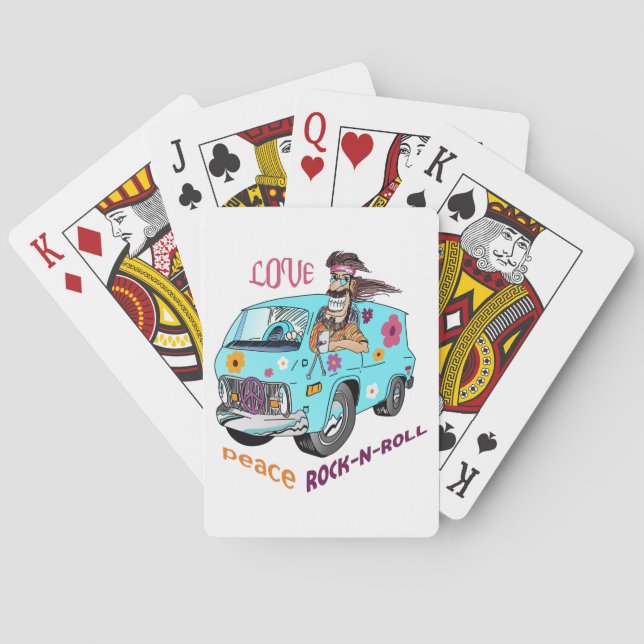 Love Peace Rock N Roll Poker Cards (Back)