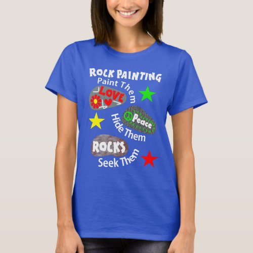 Love Peace Rocks Kindness  Rock Painting Graphic T_Shirt
