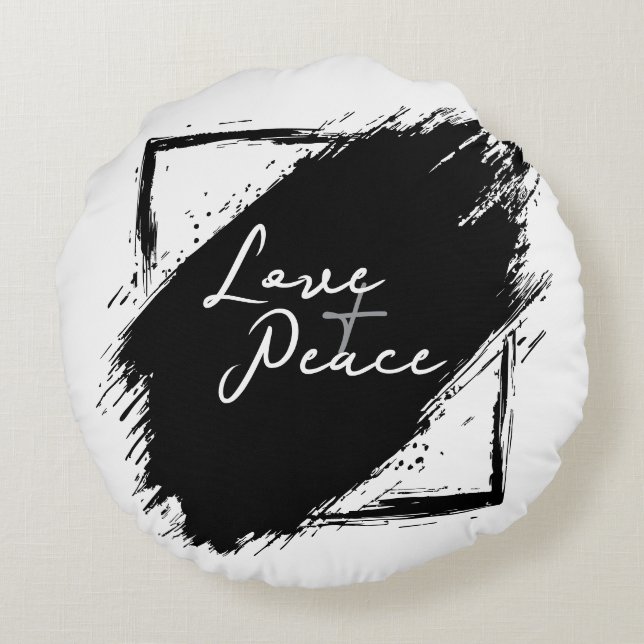 Love & Peace Round Pillow (Back)