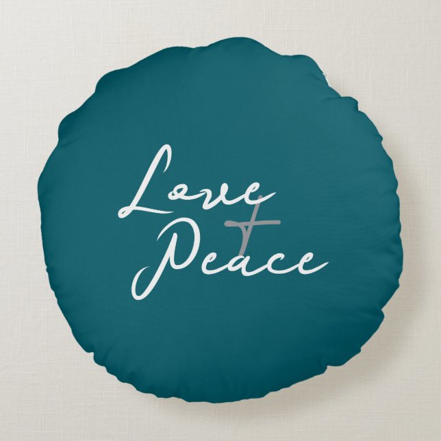 Love & Peace Round Pillow (Back)