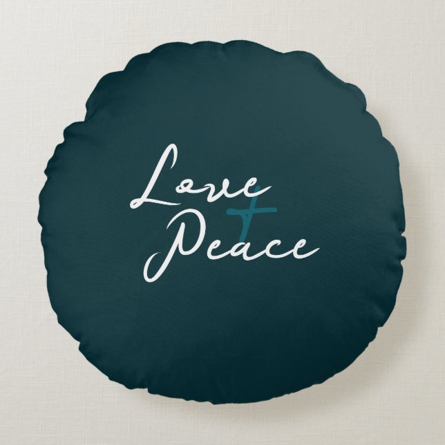 Love & Peace Round Pillow (Front)