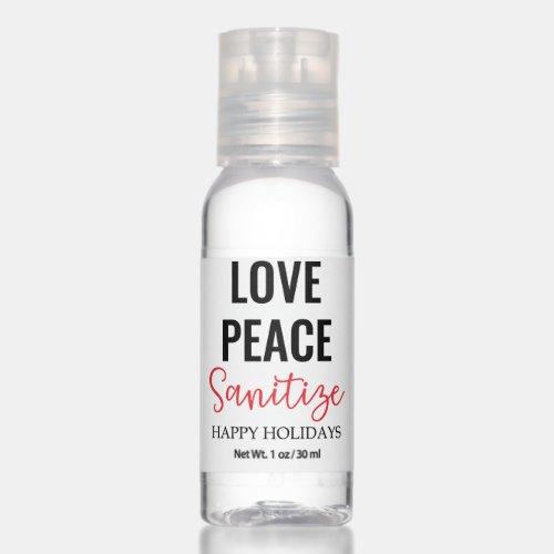 Love Peace Sanitize  2020 Covid Christmas Favor Hand Sanitizer