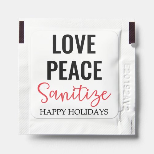 Love Peace Sanitize  2020 Covid Christmas Favor Hand Sanitizer Packet
