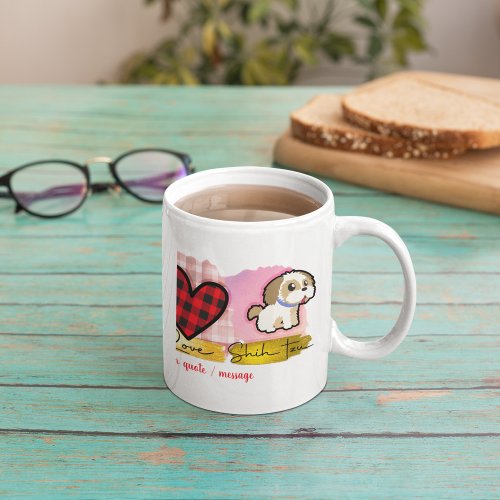 Love Peace Shih tzu Valentines Day Dog Lover Coffee Mug