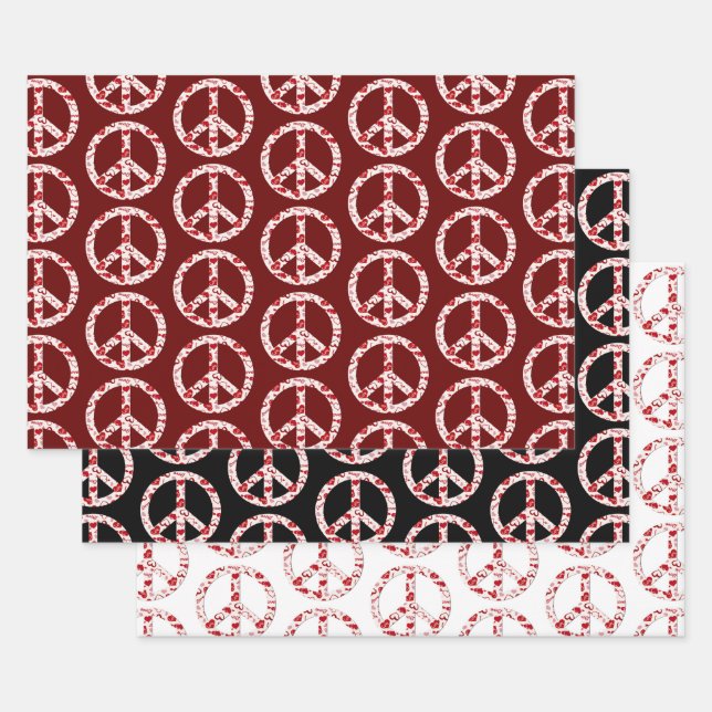 Love Peace Sign Collection Wrapping Paper Sheets (Set)