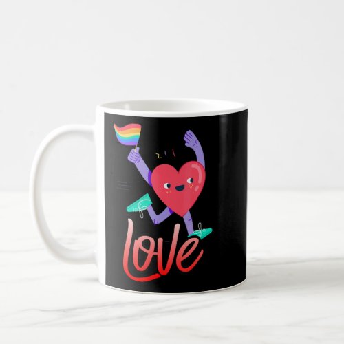 Love Peace Sign With Rainbow Colors Lgbt Lesbian G Coffee Mug