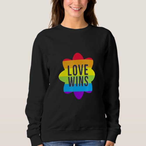 Love Peace Sign With Rainbow Colors Lgbt Lesbian G Sweatshirt
