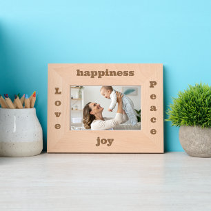 Love Peace Simple Modern Rustic Script Typography Engraved Frames