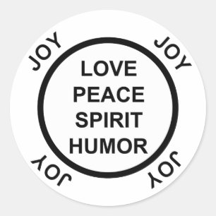 Love, Peace, Spirit, Humor, Joy - Stickers