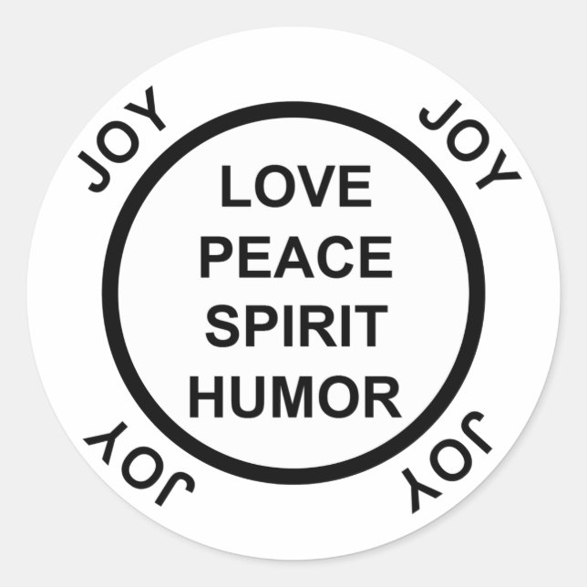 Love, Peace, Spirit, Humor, Joy - Stickers (Front)